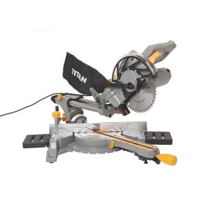 Scie &agrave;&nbsp;onglet coulissante filaire 210mm 240V Titan TTB794MSW 1500W