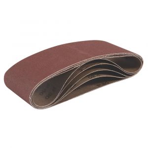 Lot de 5 bandes abrasives non perforées 610 x 100mm grain 80 Titan