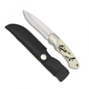 Couteau chasse Albainox 32199 d&eacute;cor aigle lame 9.5 cm