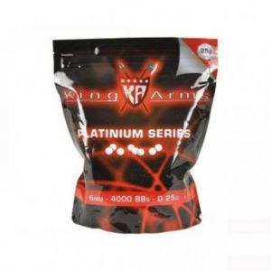 KA-BB-02-WH, Sac de 4000 billes Airsoft 0.25g 6mm Blanches King arms