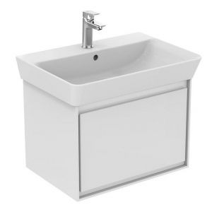 Ideal Standard - Meuble pour lavabo cube 53,5x40,9x40cm 1 tiroir Blanc laqué/ Blanc mat - CONNECT AIR Ideal standard