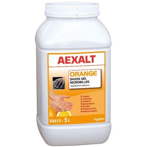 Gel mains microbilles spécial fortes salissures 5 L ORANGE Aexalt