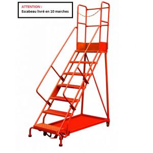 Escabeau de s&eacute;curit&eacute; immobilisation automatique 10 marches RLC3510 Stockman