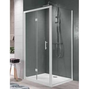 Paroi de douche pliante 72-78x H.195 cm verre transparent profilé silver ZEPHYROS S Novellini