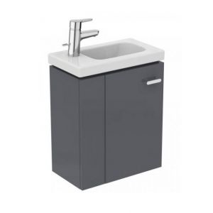 Ideal Standard - Meuble sous lave-mains 45cm gauche gris macadam - CONNECT SPACE Ideal standard