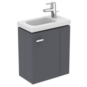 Ideal Standard - Meuble sous lave-mains 45cm version droite gris macadam - CONNECT SPACE Ideal standard