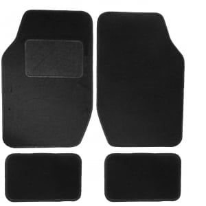Jeu de 4 Tapis Voiture Palerme moquette noir ganse noire - R&eacute;f. 63493