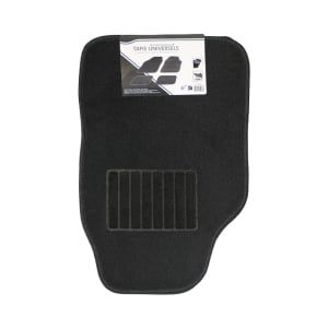 Jeu de 4 tapis voiture moquette noire surjet noir - R&eacute;f. 252750