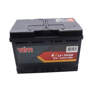 YETI - Batterie voiture n&deg;4 L3 70AH 640A - R&eacute;f. YETIL370