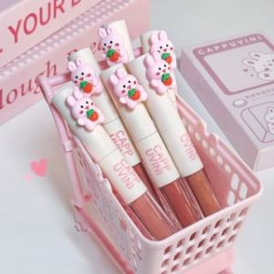 Cappuvini - Bunny Dual-Ended Lip Glaze / Set - 3 Colors 01# (Lip Glaze*2g + Lip Gloss*2g)
