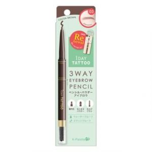 K-Palette - 1 Day Tattoo 3 Way Eyebrow Pencil 03 Cocoa Brown