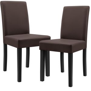 Lot de 2 chaises de salle à manger Hamburg marron [en.casa]