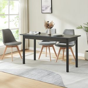 Table de Salle à Manger Gera 140 x 60 x 75 cm Noir [en.casa]