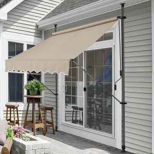 Store Banne Manuel Auvent T&eacute;l&eacute;scopique 300 x 120 x 220-309 cm Sable  [pro.tec]