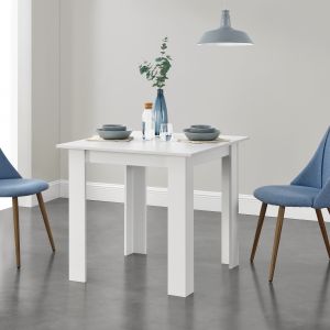 Table Carrée Algermissen pour 4 Personnes 80 x 80 x 76 cm Blanc [en.casa]