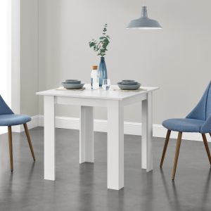 Table Carr&eacute;e Algermissen pour 4 Personnes 80 x 80 x 76 cm Blanc [en.casa]