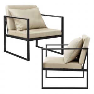 Lot de 2 Fauteuils Ragusa 70 x 60 x 60 cm Sable [en.casa]