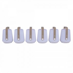 LOT DE 6 LAMPES H.12 CM AVEC SOCLE DE RECHARGE