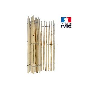 Ganivelle 1.0m haut x 5m - en châtaignier espacement 5cm