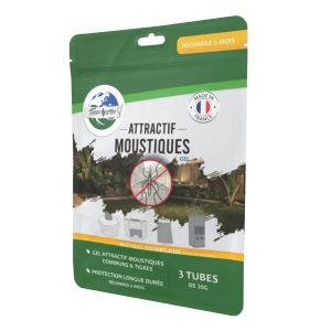 Recharge attractif moustiques multi-pi&egrave;ges en gel 3 x 20g (60g), sans r&eacute;ceptacle