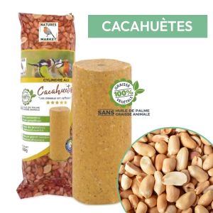 Cylindre de graisse pour oiseaux sans huile de palme - cacahu&egrave;tes
