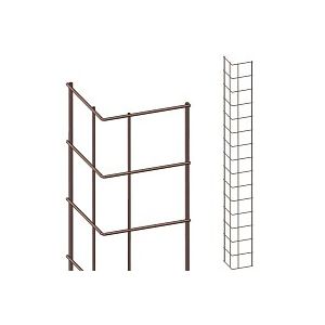 Tuteur angle droit pour tomates, rosiers et plantes grimpantes en acier, marron - L.36 x H.150cm