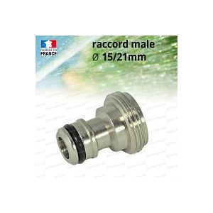 Raccord tuyau arrosage adaptateur male 15/21mm