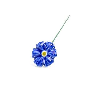 Mini bleuet bleu fonc&eacute; - Fleur en c&eacute;ramique sur tige &agrave; planter