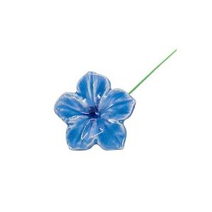 Mirabilis Belle-de-nuit bleu jaune - Fleur en céramique sur tige à planter
