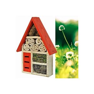 Maison pour insectes, toit rouge