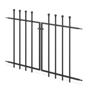 Portillon pour cl&ocirc;ture d&eacute;corative PRATIC en m&eacute;tal noir - L.123 x H.85cm