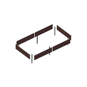 Kit potager rectangle en acier 200x100x25cm - Marron