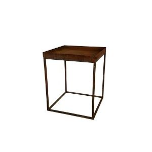 Table basse de jardin en métal rouillé 50cm