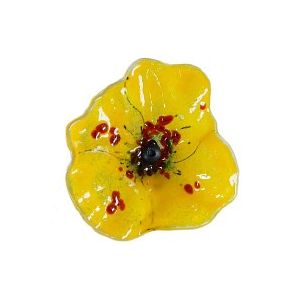 Fleur Coquelicot JAUNE en verre