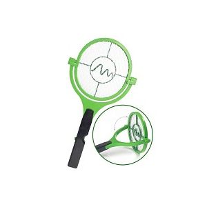 Raquette &eacute;l&eacute;ctrique anti-mouches anti-moustique pivotante &agrave; 90&deg;