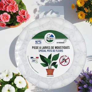 Pi&egrave;ge &agrave; larves de moustiques pour soucoupe pot de fleurs D.15cm