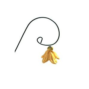 Campanule jaune - Fleur en céramique sur tige à planter