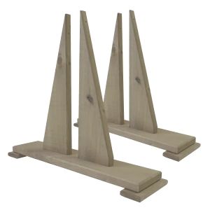 2 supports panneau et claustra en bois - Blanc gris c&eacute;rus&eacute;