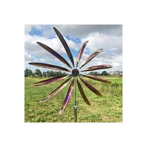 Eolienne Impresia en inox avec pied - Oxydes - H. 175 x l. 55 x P. 15 cm
