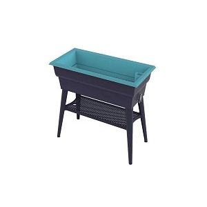 Potager sur pieds avec réserve d'eau 40L - Turquoise