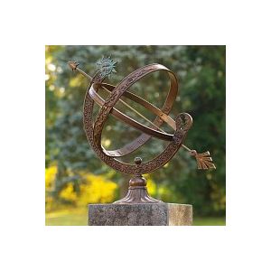 Cadran solaire armillaire bronze - Arabesques et lune