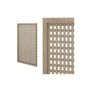 Treillis renforcé en bois maille carrée 30mm 1m x 1,5m - Bois naturel