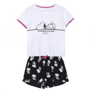 Snoopy - Ensemble de pyjama - T-shirt et Short - Femme - XL