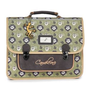 Cartable 38 cm r&eacute;tro lion - Cam&eacute;l&eacute;on - Green Savanna - CP, CE1, CE2