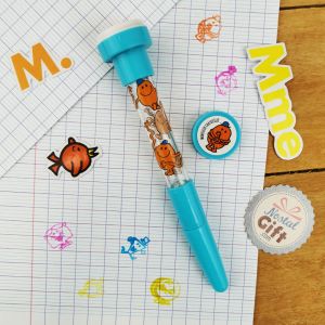 Monsieur Madame - Stylo de couleur avec tampon - Turquoise - Mr Chatouille