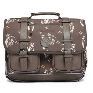 Cartable 38 cm vintage Taupe Lion - Cam&eacute;l&eacute;on - CP CE1 CE2