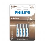 Pile PHILIPS LR03A4B/10 AAA Alcaline 1,5 V Lot de 4 Longue Dur&eacute;e