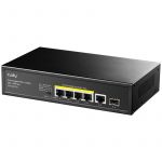 Commutateur Gigabit Cudy 5 ports RJ-45, 1 SFP, PoE+ 120 W, montage en rack, m&eacute;tal, sans ventilateur