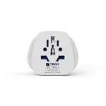 Adaptateur secteur bleu de voyage, entrée mondiale vers prise américaine