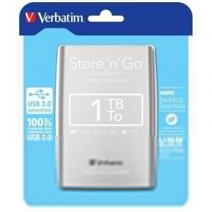 Disque Dur Portable Verbatim Store 'n' Go 1 To USB 3.0 Micro-USB B Argent